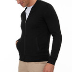 Brescia College Collar Zip Up Sweatshirt // Black (S)