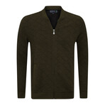 Brescia College Collar Zip Up Sweatshirt // Olive (S)