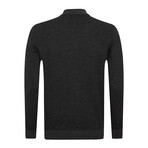 Bologna College Collar Zip Up Sweatshirt // Anthracite (XL)