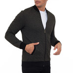 Napoli College Collar Zip Up Sweatshirt // Anthracite (2XL)
