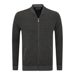 Islandia College Collar Zip Up Sweatshirt // Anthracite (M)