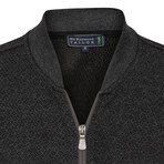 Bologna College Collar Zip Up Sweatshirt // Anthracite (XL)