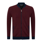Napoli College Collar Zip Up Sweatshirt // Bordeaux (M)