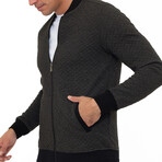Napoli College Collar Zip Up Sweatshirt // Anthracite (M)