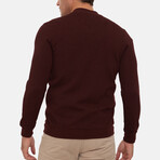 Bologna College Collar Zip Up Sweatshirt // Bordeaux (2XL)