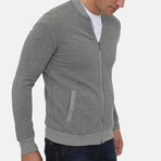 Islandia College Collar Zip Up Sweatshirt // Gray (2XL)