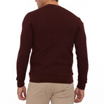 Brescia College Collar Zip Up Sweatshirt // Bordeaux (S)