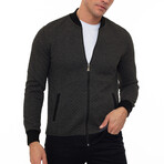 Napoli College Collar Zip Up Sweatshirt // Anthracite (L)