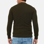 Brescia College Collar Zip Up Sweatshirt // Olive (S)