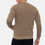 Islandia College Collar Zip Up Sweatshirt // Stone (L)