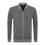 Bologna College Collar Zip Up Sweatshirt // Gray (L)