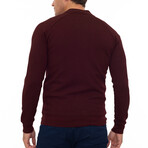Bronks College Collar Zip Up Sweatshirt // Bordeaux (S)
