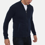 Islandia College Collar Zip Up Sweatshirt // Navy (2XL)