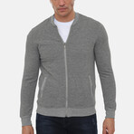Islandia College Collar Zip Up Sweatshirt // Gray (M)
