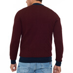 Napoli College Collar Zip Up Sweatshirt // Bordeaux (S)