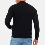 Islandia College Collar Zip Up Sweatshirt // Black (L)