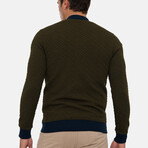 Napoli College Collar Zip Up Sweatshirt // Olive (S)
