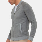 Bronks College Collar Zip Up Sweatshirt // Gray (XL)