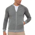 Bronks College Collar Zip Up Sweatshirt // Gray (XL)