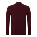 İIslandia College Collar Zip Up Sweatshirt // Bordeaux (S)