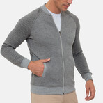 Bronks College Collar Zip Up Sweatshirt // Gray (2XL)