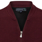 İIslandia College Collar Zip Up Sweatshirt // Bordeaux (2XL)