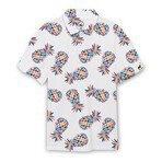 Men's Pineapple Party Golf Shirt // White (S)