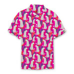 Men's Jungle Cats Golf Shirt // Pink + Multicolor (S)