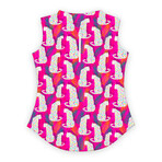 Women's Jungle Cats Golf Shirt // Pink + Multicolor (XS)