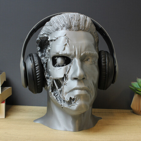Robot Schwarzenegger Headphone Stand