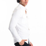 Nate Front Pocket Button-Up // White (L)
