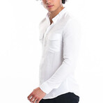 Nate Front Pocket Button-Up // White (S)