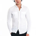 Nate Front Pocket Button-Up // White (M)