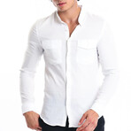 Nate Front Pocket Button-Up // White (2XL)