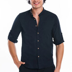 Charles Swiss Tab Sleeve Shirt // Black (2XL)