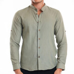 Charles Swiss Tab Sleeve Shirt // Olive (S)