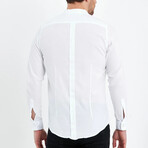 Alex Plain Front Banded Collar Button-Up // White (2XL)