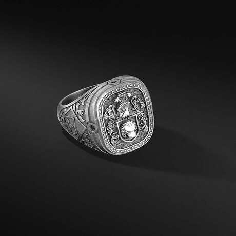 Knight Signet Ring // Style 1 // Oxidized Matte Black (6)