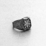 Snow Print Ring // Style 1 // Oxidized Matte Black (6)
