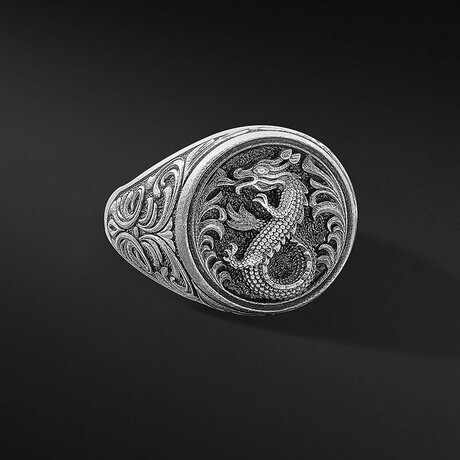 Dragon Ring // Style 1 // Oxidized Matte Black (6)