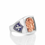 Coat of Arms Signet Ring // Style 2 // Silver + Rose (6)