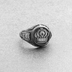 Crown Symbol Ring // Style 1 // Oxidized Matte Black (6)