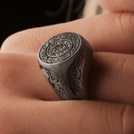 Celtic Signet Ring // Style 1 // Oxidized Matte Black (6)