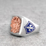 Coat of Arms Signet Ring // Style 2 // Silver + Rose (6)