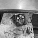 Emblem Signet Ring // Style 1 // Oxidized Matte Black (6)