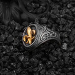 Lily Ring // Style 3 // Oxidized Matte Black + Matte Gold (6)