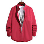 Button-Up Shirt // Red (L)