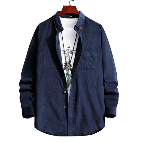 Button-Up Shirt // Dark Blue (XS)