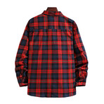 Plaid Button-Up Shirt // Red (S)
