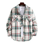 Plaid Button-Up Shirt // Green (XS)